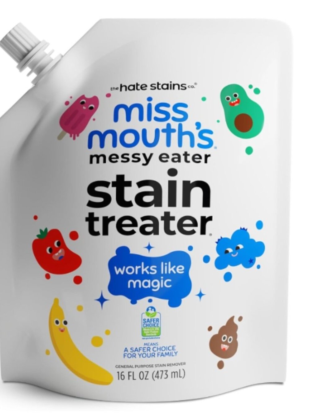 Miss Mouth's Messy Eater Stain Treater Bundle - 16oz Spray and 16oz Refill Pouch - Picture 3 of 8
